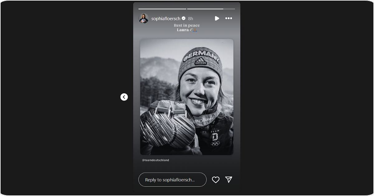 Sophia Floersch paid tribute to Laura Dahlmeier. Image: @sophiafloersch via Instagram